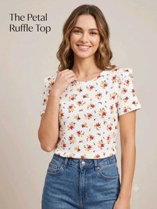 Floral Petal Ruffle Top