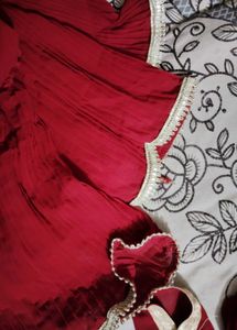 Maroon Embellished shrara set