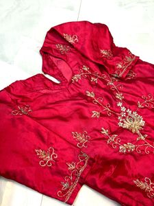Hand embroidery, pure Dabka Baby long Kurti
