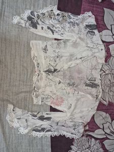 Boho Floral Print Layered Top