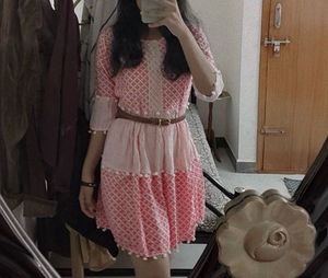 Cute Pink &amp; White Dress