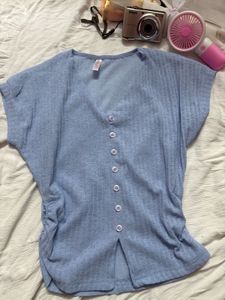 Light Blue Textured Top