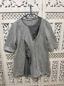 Unique Grey Textured Top