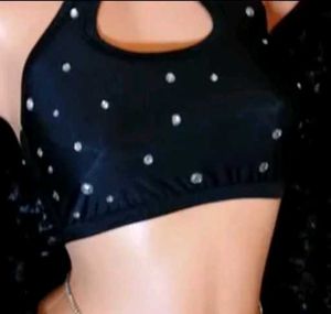 Black Rhineston Bra