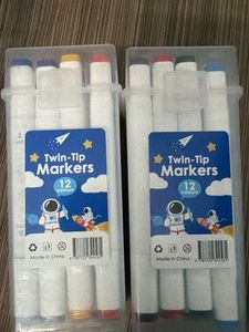 Twin-Tip Markers - 12 Colors set of 2