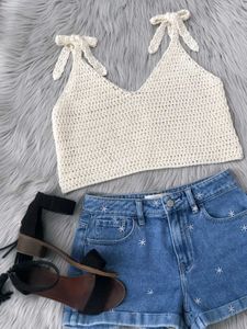 Crochet Tie-Strap Tank Top