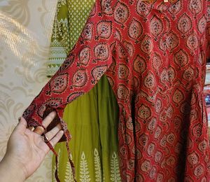Maroon Printed Kurta