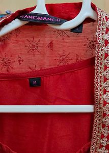 Rangmanch Red Kurta Set with Embellishments