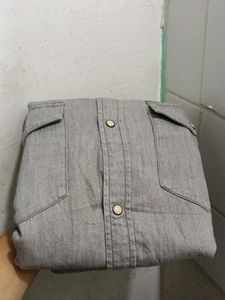 Jack &amp; Jones Grey Denim Shirt