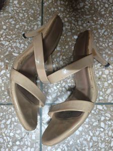 mule heels bata nude