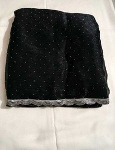 Elegant Black Saree with Embellishments
