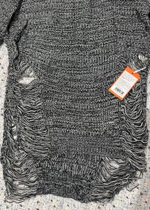 Completely new Frayed Hem Knit Sweater