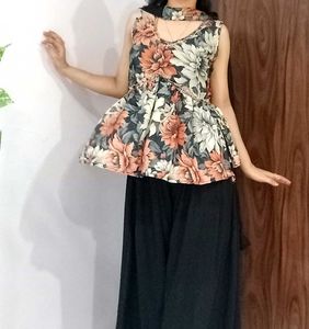 Stunning Black Brand New Indo-western Dress