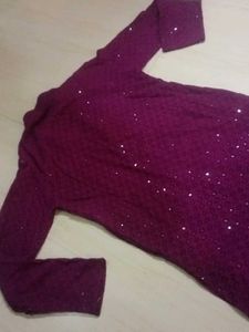 Embellished Purple Kurta