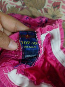 Vibrant Pink &amp; Blue Ethnic Skirt