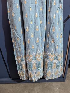 Light Blue Printed Ethnic Gown