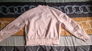 Pink Embroidered Bomber Jacket