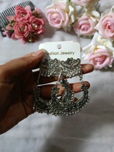 Oxidized Jhumka Earrings