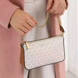 Michael Kors Brown Monogram Chain Bag