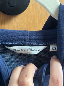 Navy Cropped Hoodie