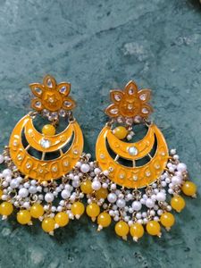 Yellow Jhumka Earrings