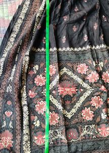 Black Floral Print Kurta Set