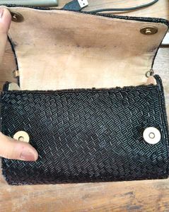 Black Beaded Clutch