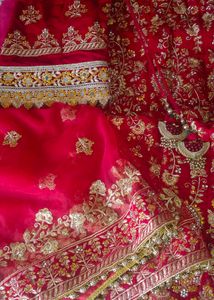 Red Embroidered Lehenga