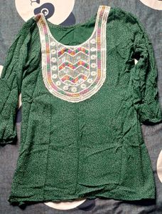 Green Printed Kurta💚