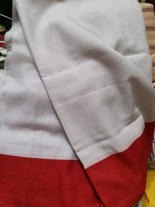 Elegant Red & White Saree with blouse