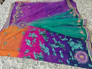 Embroidered Silk Saree
