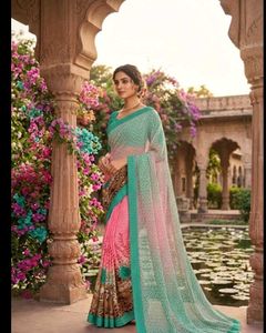 Beautiful Floral Print Saree