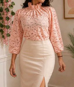 Stylish Lace Puff-Sleeve Top