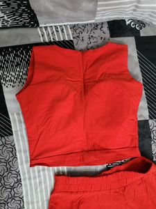 Red skirt top