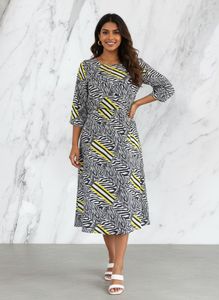 Stylish Zebra Print Midi Dress