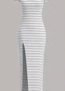 Striped One-Shoulder Dress