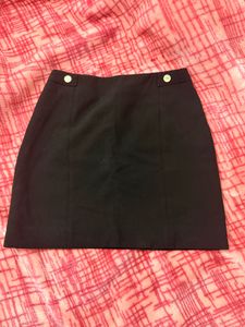 Black Mini H&M Skirt with Gold Buttons