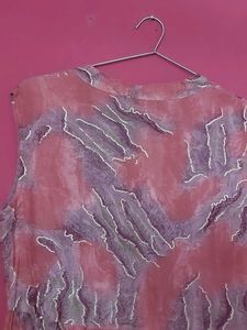 Pink Abstract Print Maxi Dress