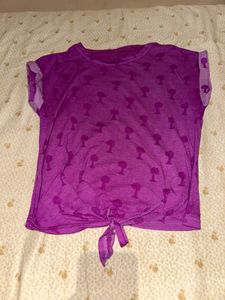 Purple Tie-Front Barbie T-Shirt