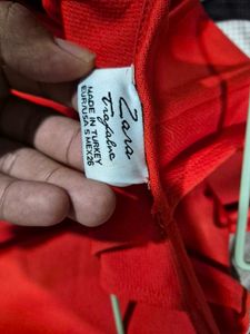 Vibrant Red Halter Neck A-Line ZARA dress