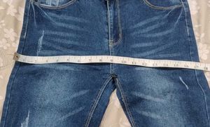 SKEN&amp;J Distressed Hem Jeans