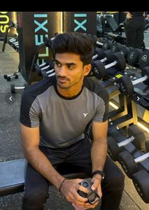 Men's Grey anti static GYM T-Shirt size-