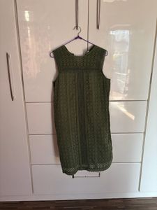 GAP Women Green Eyelet Lace Shift Dress