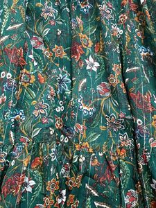 Floral Print Green Dress
