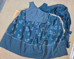 Beautiful Teal Blue Lehenga Choli Set
