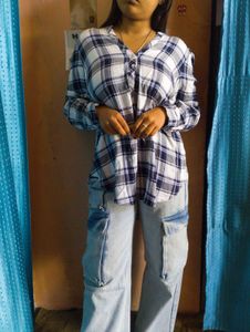 ❤️Blue &amp; White Plaid Button Down Shirt❤️