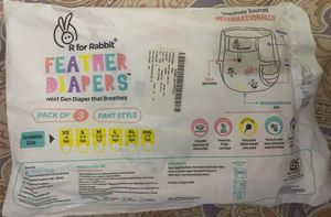 R for Rabbit Feather Diapers - L - Pack of 2