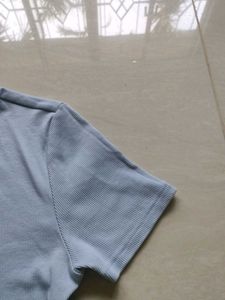 Light Blue Basic Crop Top