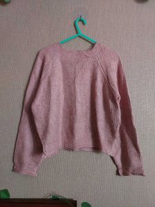 Pink Knit Pullover Sweater
