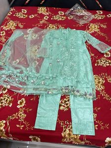 original pakistani Mint Green Kurta Set